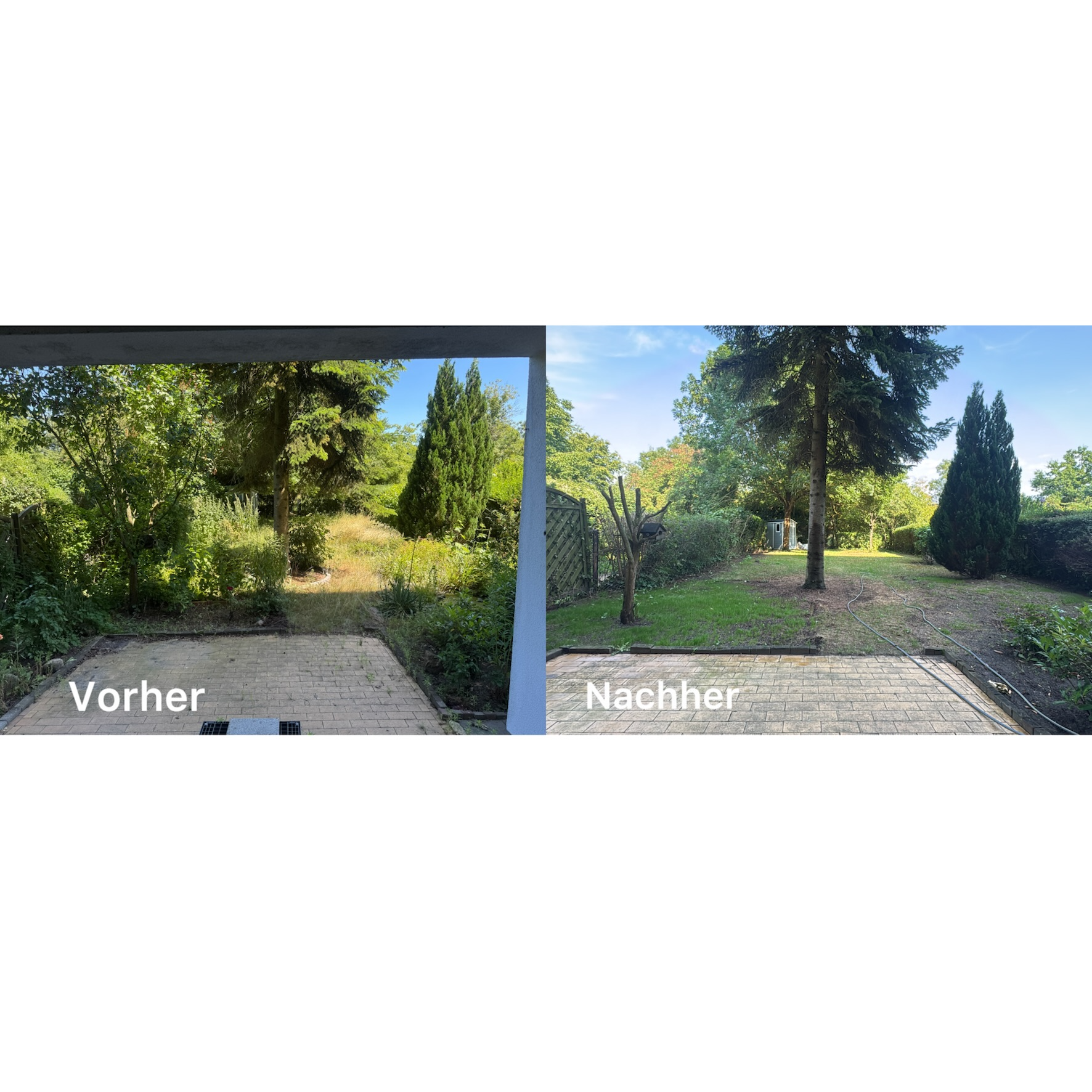 Vorher/Nachher Gartenpflege